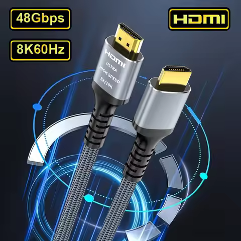 HDMI 8K Cable 8K/60Hz 4K/144Hz HDMI 2.1 Weave Cable 48Gbps For HDTV Splitter Switcher PS5 Ps4 Projec