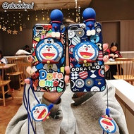 Huawei Y7 GR5 2017 Y5 Y6 Y7 2018 Y6 Pro 2019 Y9 Prime 2019 Honor 7s 6X 7X 8X 9N 9i 10 Cartoon Doraemon Anti-fall Soft Phone Case With Rope