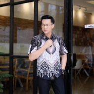 Serbuu Kemeja Batik Pria Original Slimfit Motif Quba Pendek Baju Batik