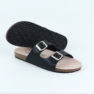 Dép Đế Trấu Nam Nữ Birken Quai Ngang 2 Khóa  đế EVA Da Tổng Hợp Hishoo S093