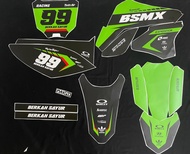 striping klx 150 s old keren decal fullbody hijau hitam keren