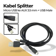 Micro USB to AUX 3.5mm Splitter Cable + USB Male