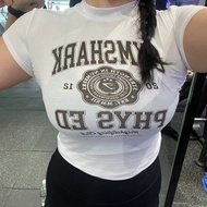 GYM++SHARK Phys Ed Graphic Women Body Fit T-shirt