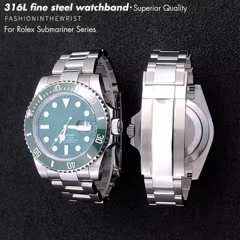 High Quality 316L Stainless Steel Watchband Fit for Rolex Submariner 116619LB 116613LN Glossy Matte 