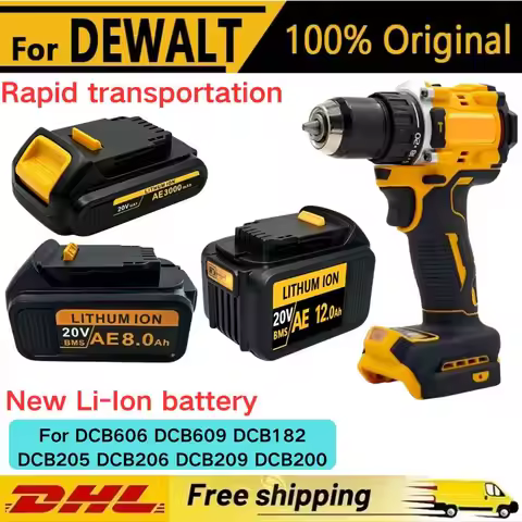 20V For DeWalt 12Ah/9Ah/8Ah/6Ah/3Ah Li-lon Battery Replacement DCB\DCD\DCF\DCG series Power Tools+ch