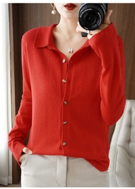 ลดล้างสต๊อก~ Exclusive Counter Recall Tagged Big Brand ฤดูใบไม้ร่วง ถัก ขนสัตว์ คาร์ดิเกน ปกโปโล เสื