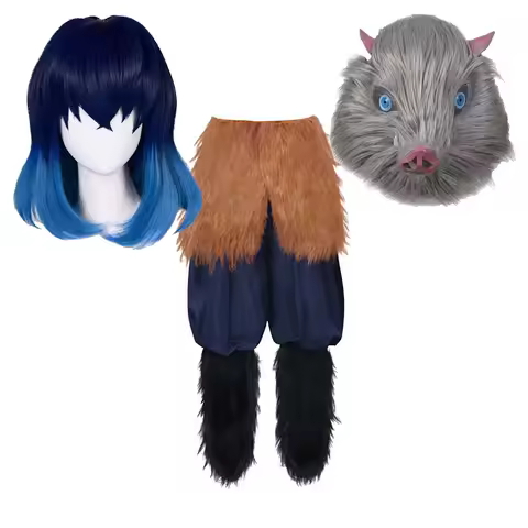 Men Women Anime Cos Party Pig Hashibira Inosuke Costume Or Wig Mask