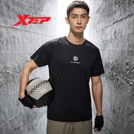 Xtep Men's Short-sleeved Light  Breathable Running Training Ice silk Quick-drying Sports Short-sleeved 877229010013
