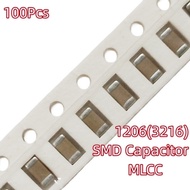 100Pcs 1206 Chip Capacitor Series 1nF 2.2 nF 10n F100n F1uF 2.2 uF 4.7 uF 10uF 22uF 47uF