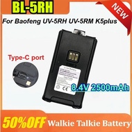 BL-5RH 2500mAh For Baofeng UV-5RH Radio Battery TYPE-C Rechargable Batterior Tri-Band 999Ch Frequenc