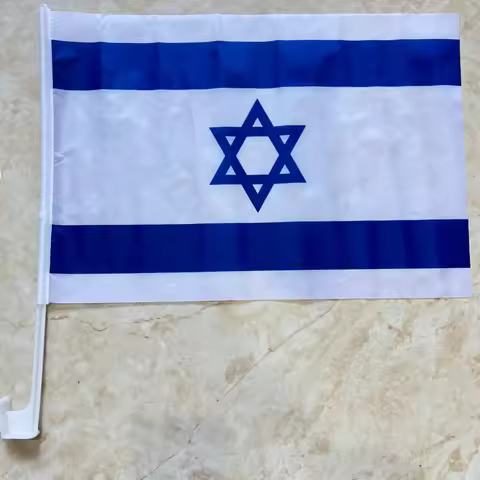 israel car flag 30*45cm polyester print flag israel Flag Plastic flagpole Waving flag movement holid