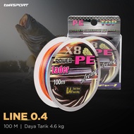 [Original] Line PE Braided Fishing Line 100M - TaffSPORT X8