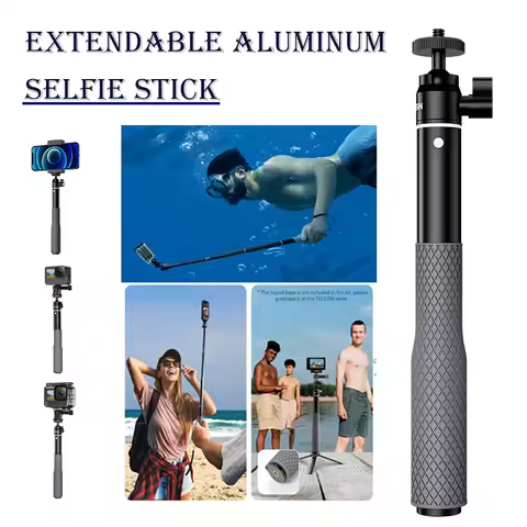 TELESIN Waterproof Divng Selfie Stick Floaty Monopod 360° Rotation Ball Head Selfie Stick for GoPro 