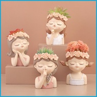 Cute Girls Flower Pot Mini Flower Holder Planter Pot Creative Bonsai Pots Bonsai Container Birthday Easter tongsg tongsg