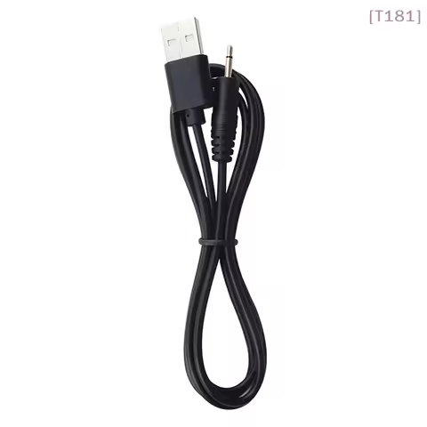 [E] USB to AUDIO DC 2.5mm Charging Cable Vibrator Charger Cord for Rechargeable Wand Massager(Black 