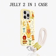 GANTUNGAN Yellow People Star Jelly 2 In 1 Lanyard Case Xiaomi 15T Pro C65 C71 C85 F7 C75 poco M7 Plu