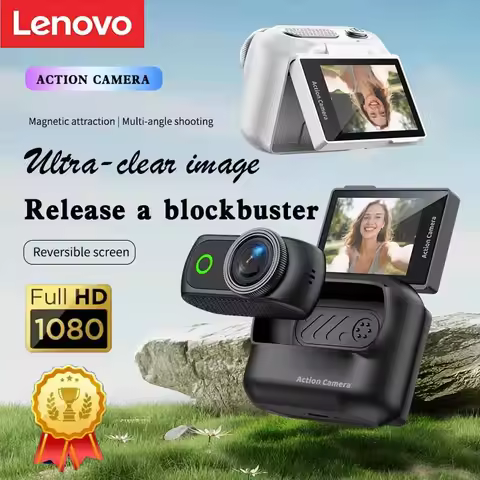 Lenovo Ultra HD Action Camera With Flip Screen Magnetic Neck Strap Anti-Shake WiFi Thumb Action Came