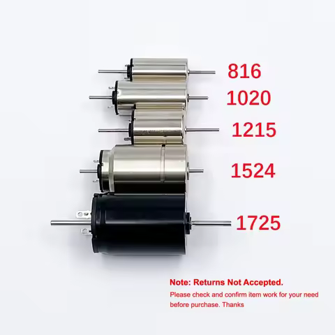 1PC 816 1020 1215 1524 1725 Dual Shaft Coreless Motor DC 6V 9V 12V Strong Magnetic High Speed Engine