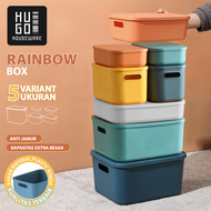 HUGO Kotak Penyimpanan Serbaguna dengan Tutup Storage Box Multifungsi Keranjang Plastik Serbaguna