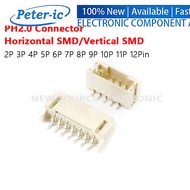 (10pcs) PH2.0 Connector SMT Horizontal/Vertical Type SMD 2P 3P 4P 5P 6P 7P 8P 9P 10P 11P 12Pin Socke