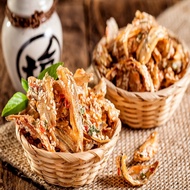 【華得水產】古早味零嘴4包組(大豬公魚板+蜜汁芝麻卷+黑鮪魚丁角+櫻蝦梅魚酥)