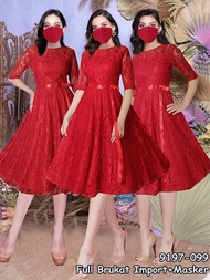 Dres remaja/gaun natal brokat renda import