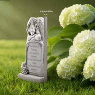 APPORTUNIAPY Garden Angel Statue, Commemorative Design Grey Angel Tombstone Plaque, Peaceful Human M