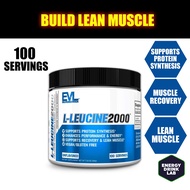 Evlution L-Leucine 2000 Unflavoured Powder 100 Servings for Protein Synthesis &amp; Recovery Vegan Gluten-Free