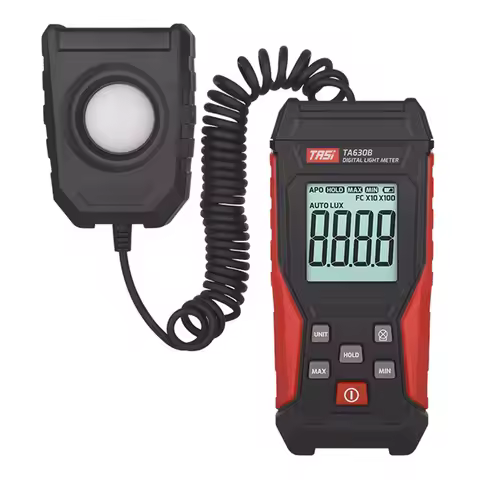 TA630 Digital Light Meter Illuminance Lux Meter Record LCD 0~200,000 Measurement Range Flexible Sens