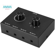 4 Port Audio Switch, 3.5mm Audio Switcher, Stereo AUX Audio , 4 Input 1Output/1Input 4 Output Audio 