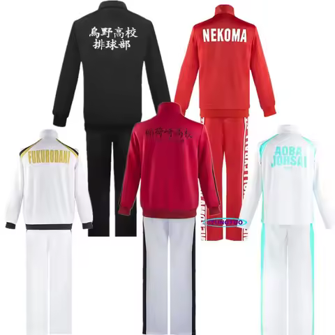 Anime Haikyuu Cosplay Costume Jacket Volleyball Sportswear Karasuno Nekoma Aoba Johsai Fukurodani In
