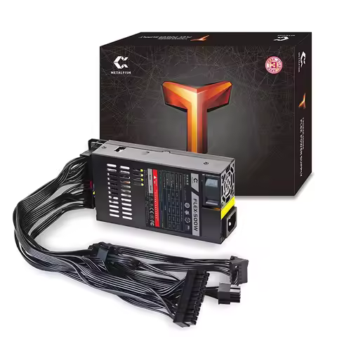 Small 1U power supply rated 500W full module peak 600W temperature controlled ITX mini case FLEX sma