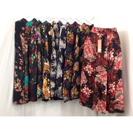 sanyan s3 Women’s Elegant Floral Ruched Skirts Bangkok Plus Size Cotton Printed Long Skirt Casual