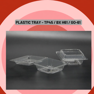 OPS - H61 GO-61 TP45 Plastic Tray {100pcs} / Bakery Disposable Plastic / Clear Food Box  / Bekas Mak