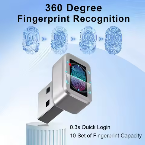 USB Fingerprint Scanner for Windows 10/11 with Windows Hello Integration In-Stock