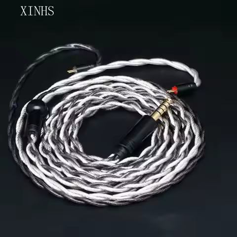 XINHS A10 4-core Black Graphene Fever Grade Single Crystal Copper Plated Silver Wire, Thickened Head