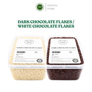 Dark Chocolate Flakes / White Chocolate Flakes (Thicker and Shine) / Repack / Halal 1kg/500g/100g