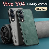 Y04 Vivo Matte Silicone Case For Vivo Y04 Y03 Y03T Y03 VivoY04 4G 5G Luxury Plain Skin Leather Phone