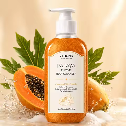 Papaya Exfoliating Body Wash, Turmeric Shower Gel, Large Bottle Long Lasting Fragrance Body Cleanser