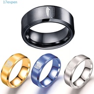 EXPEN Attack on Titan Rings Jewelry Accessories 5 Colors Jewelry Anime Fans Gifts for Men Women Finger Rings
