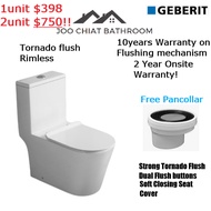 Geberit Flushing system 1Piece WC toilet bowl Tornado flush & Rimless toilet bowl WC Delivery 3ticks