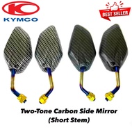 KYMCO SUPER 8 125-150- Side Mirror CARBON For Motorcycle | 2 Tone titanium | Short Stem | Dahon Type | Carbon A &amp; C | MOTOR PARTS ACCESSORIES | COD