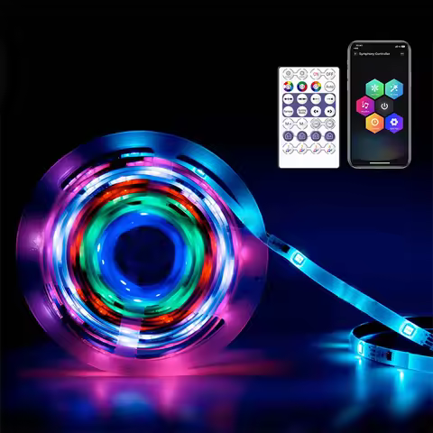 Dreamcolor LED Lights for Bedroom, Music Sync RGBIC LED Strip Lights App Control Color Changing Stri