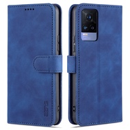 Thinmon for Vivo V21/V21E 4G/Y73 2021/V21E 5G Flip Wallet Casing Cover Soft Back Shell for Vivo V21/