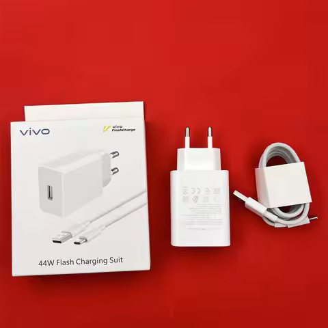 Original Vivo 44W FlashCharge Fast Charger Set EU Plug USB A to Type C Charging Adapter with Cable F