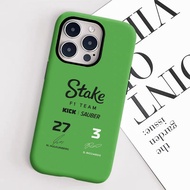 Stake F1 TEAM Phone Case for iPhone 17 16 15ProMax 14Pro 13 12 13mini Samsung S24 S22 S25 2in1 gloss