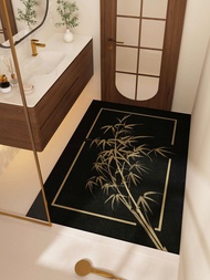 QINGGENGNONG | Floral and Avian Design Silica Mat Bathroom Floor Mat Water Absorbent Quick Drying