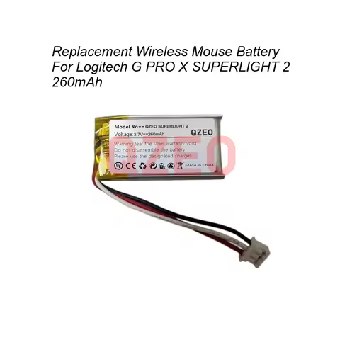 Replacement Wireless Mouse Battery For Logitech G PRO X SUPERLIGHT 2 260mAh