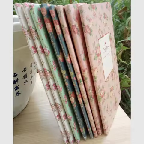 9x13.7cm Small Flower Cover Notebook Portable 24 Sheets Blank Lined Paper Journal Diary Sketchbook f