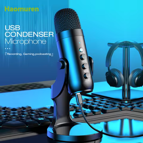 Haomuren Professional USB Condenser Microphone Studio Recording Microphone for PC Phone Computer Gam